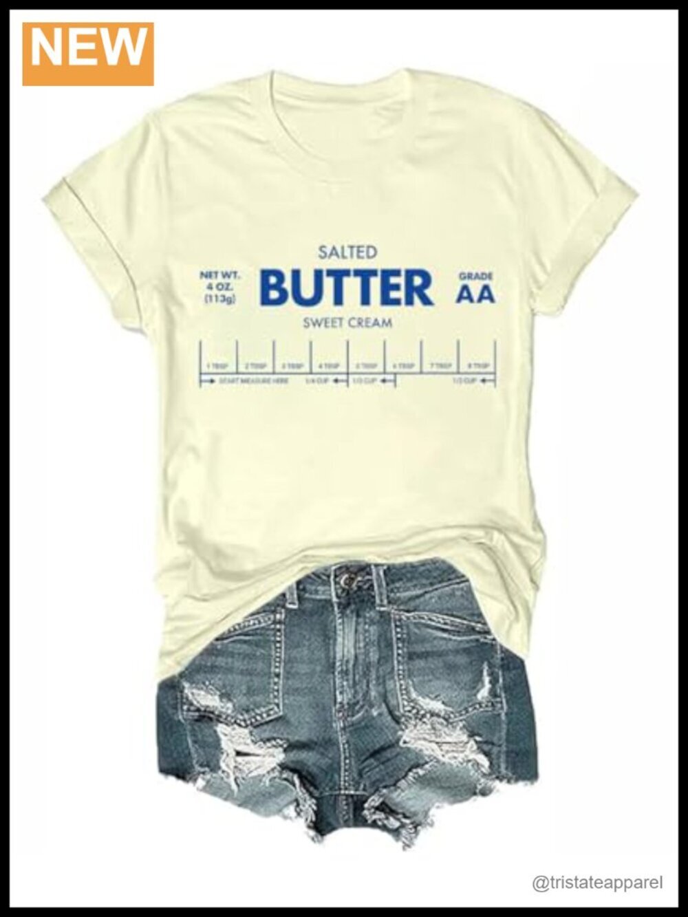 Funny Butter Graphic T-Shirt Soft Cotton Casual Summer Top